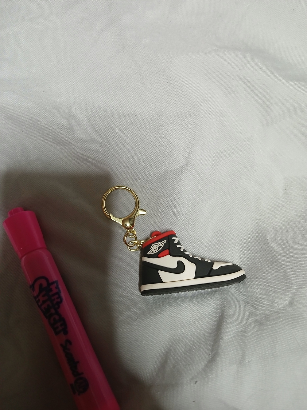 Nike Black White Red Air Jordan 1 Keychain